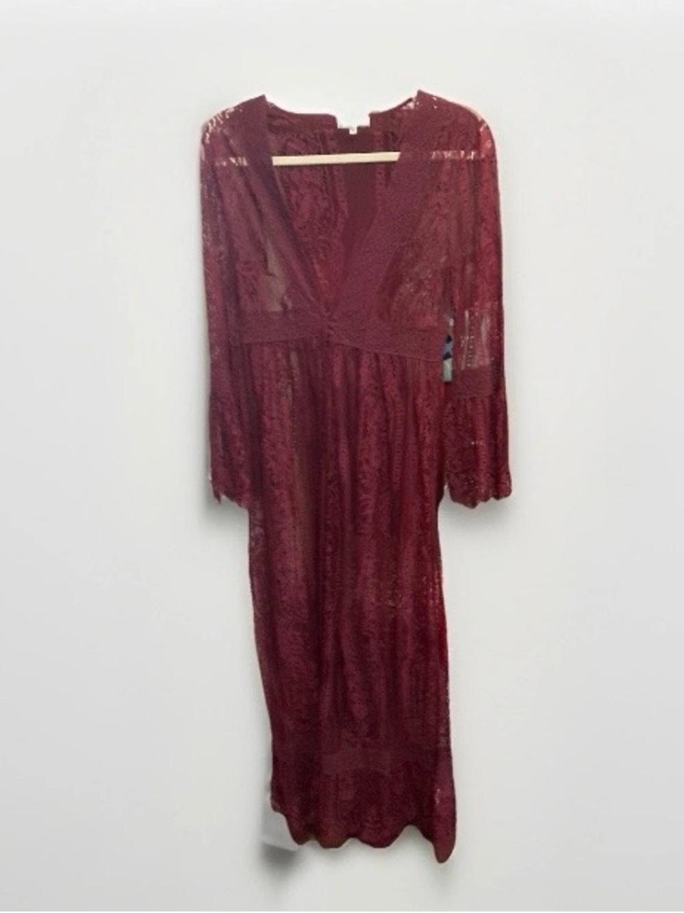 Set of 2 In Loom Sheer Lace Long-Sleeved Duster Sweaters Size M